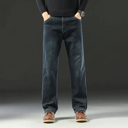 Spring and Autumn Men's Baggy Jeans Casual Straight