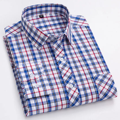Pure 100% Cotton Plaid Shirts for Men