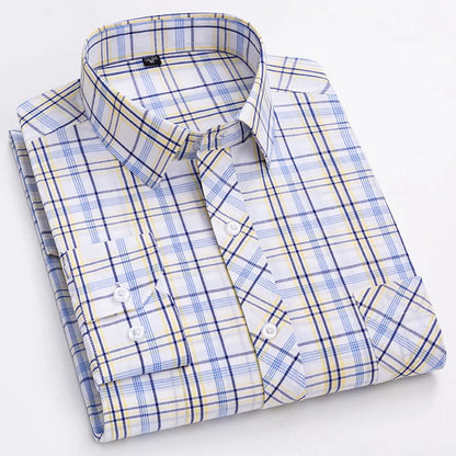 Pure 100% Cotton Plaid Shirts for Men