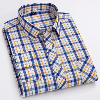 Pure 100% Cotton Plaid Shirts for Men
