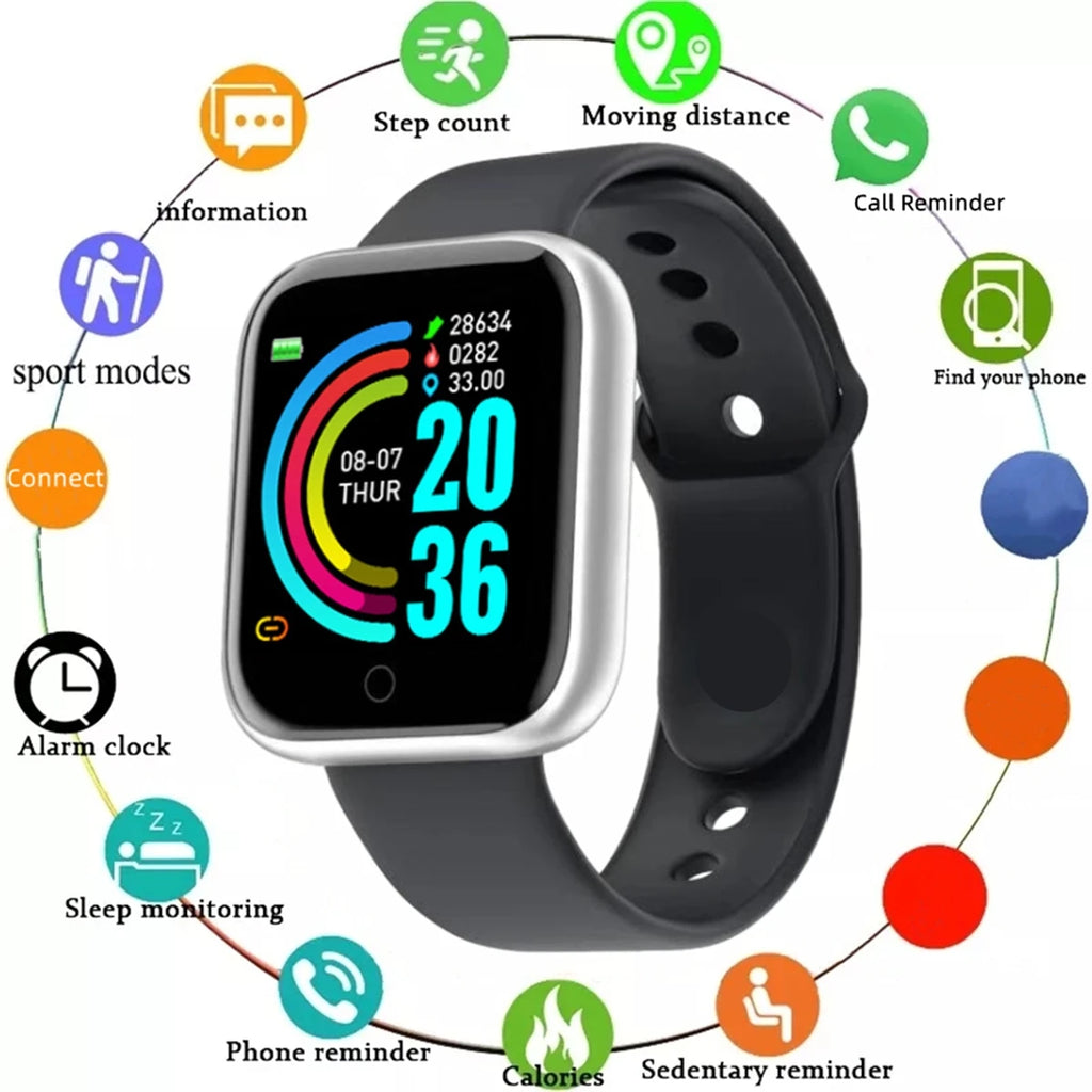 Smartwatch Herren Damen Armbanduhren Smart Watch Nachrichten Fitness Tracker Armband Geburtstagsgeschenk Elektronische Uhr für Android IOS