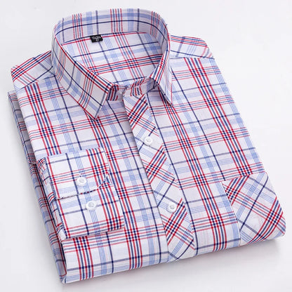 Pure 100% Cotton Plaid Shirts for Men