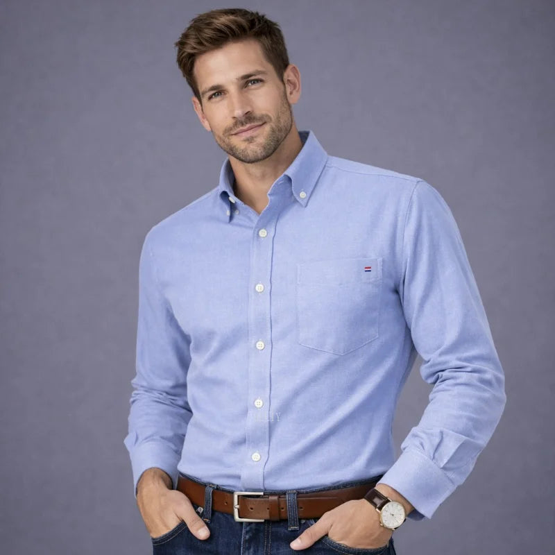 Men's 100% Cotton Smart Casual Shirt Long Sleeve