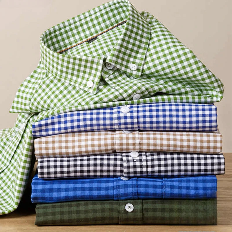 High Quality 100% Cotton Fashion Korena Popular Plaid Shirts for Men